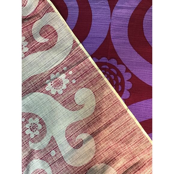 Vintage THC Hawaiian Textiles Rayon Crepe Fabric 10638 Royal Purple Swirl Floral - Picture 4 of 4